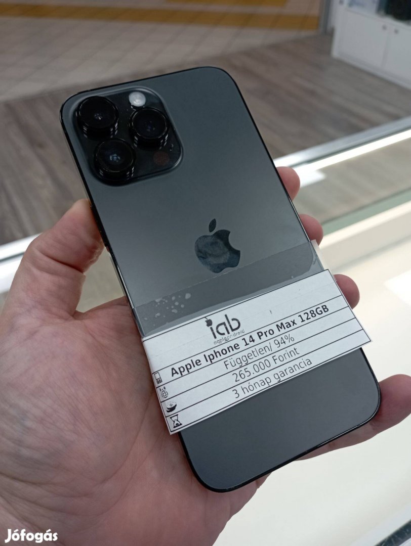 Újszerű Apple iphone 14 Pro Max 128GB fekete független