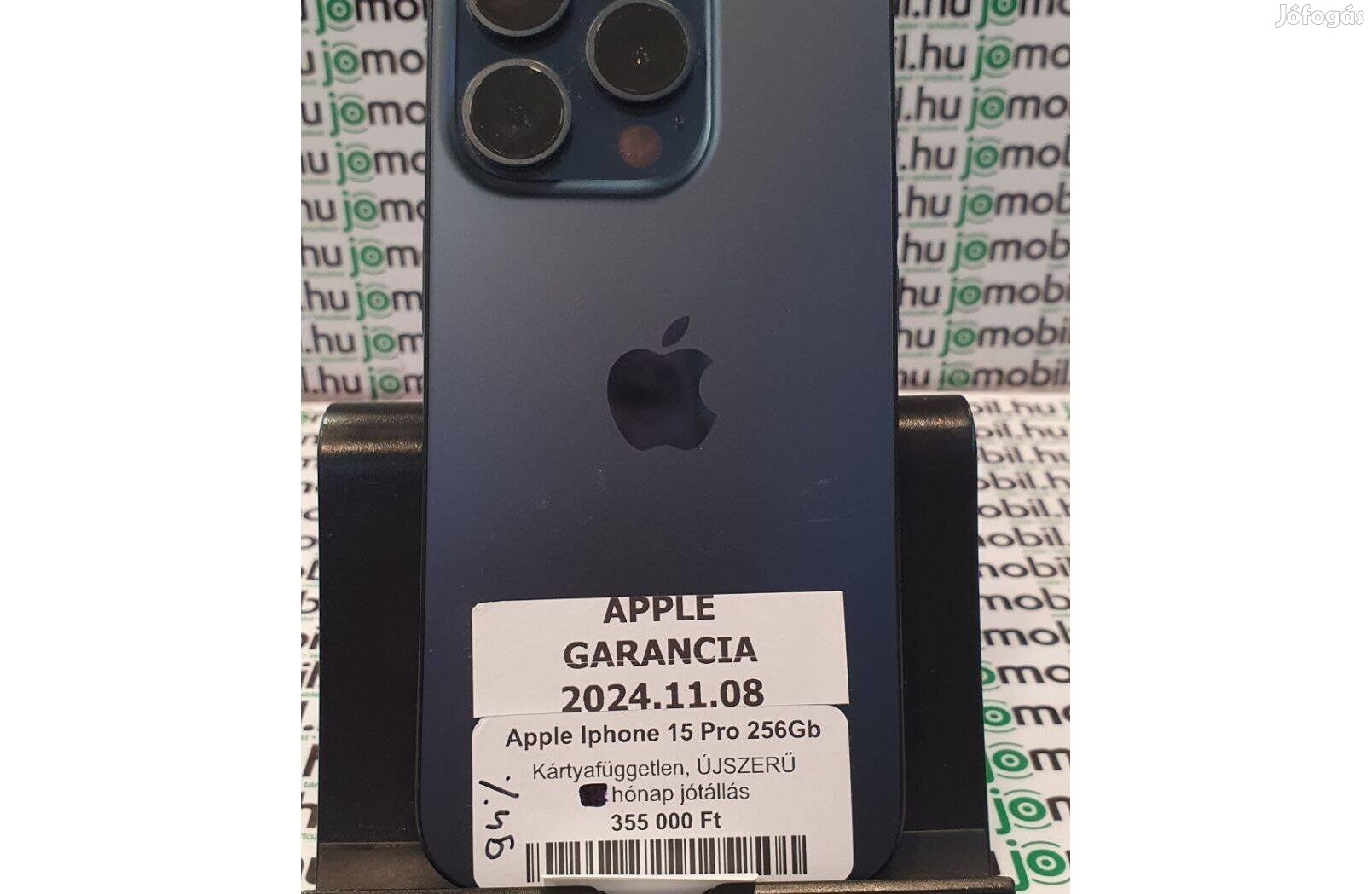 Újszerű Apple iphone 15 Pro 256GB dobozával 94%-os akkuval