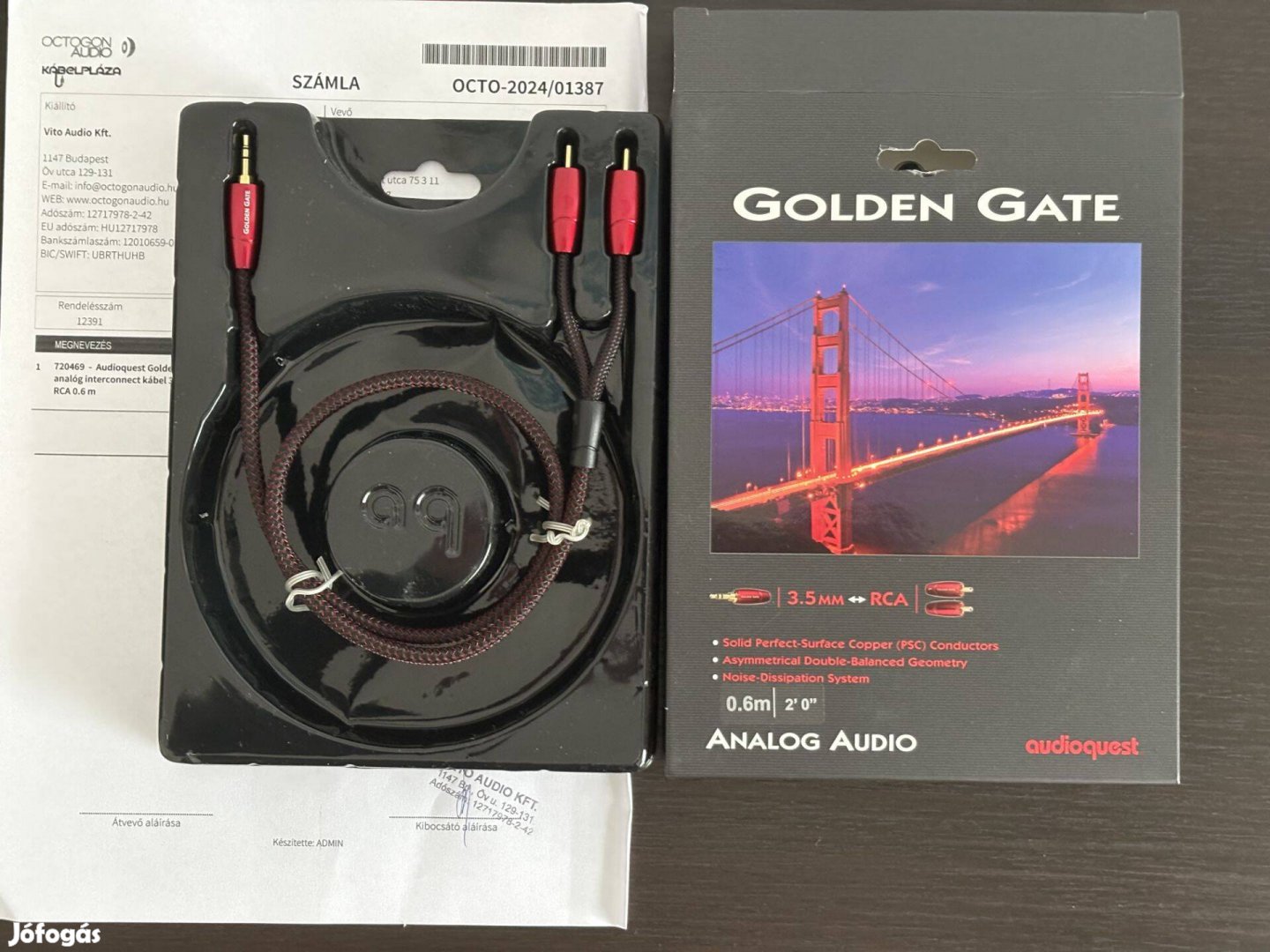 Újszerű Audioquest Golden Gate Jack-RCA 0.6m eladó