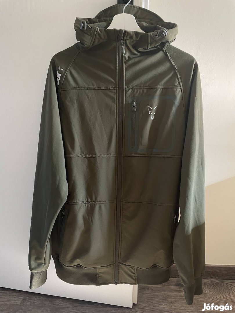 Újszerű Fox Green & Silver Softshell Dzseki Kabát Kapucnis Felső M