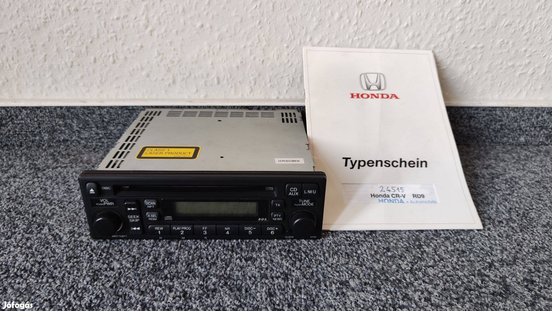 Újszerű Gyári Honda CR-V CD-s Autórádió, Pioneer Fejegység