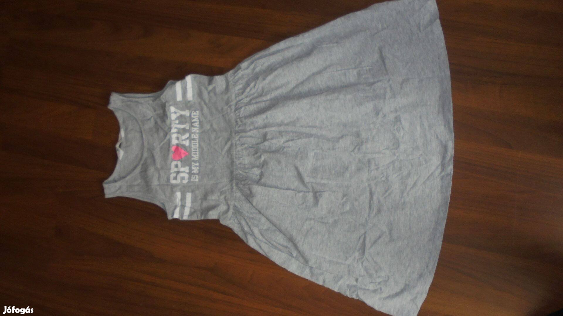 Újszerű H&M szürke ujjatlan nyári lányka ruha 134 - 140