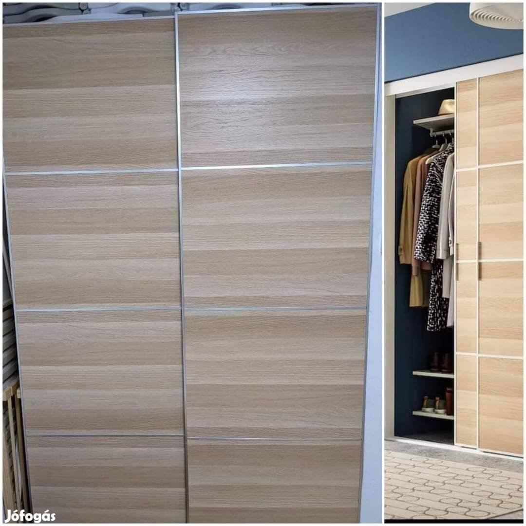 Újszerű Ikea Mehamn tolóajtópár sinnel együtt 150x236 cm