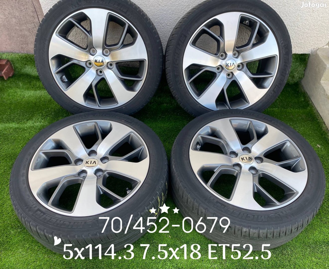 Újszerű Kia/Hyundai gyári 18"-os alufelni szett 5x114 7.5x18"