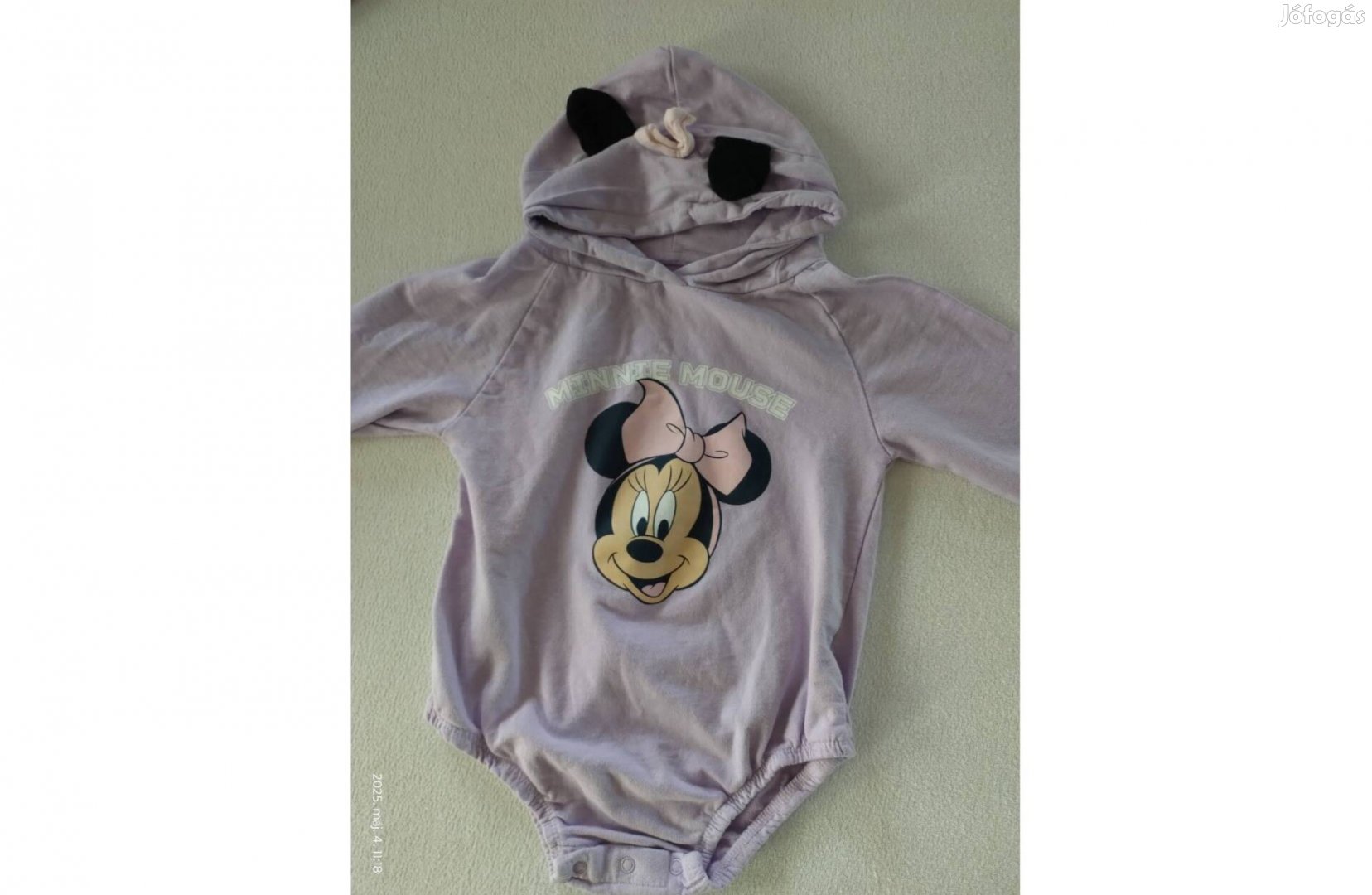 Újszerű Minnie egér hosszú ujjú body eladó, 92/98