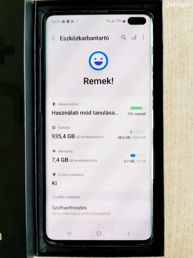 Újszerű Performance Edition Samsung S10 Plus 12/1000 3 hónap garancia