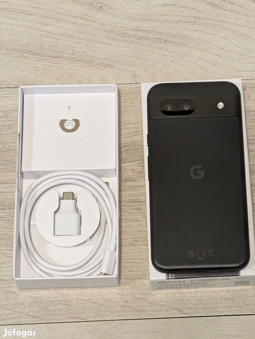 Újszerű Pixel 8a 256GB , 7töltés, karcmentes, 21 hó gari