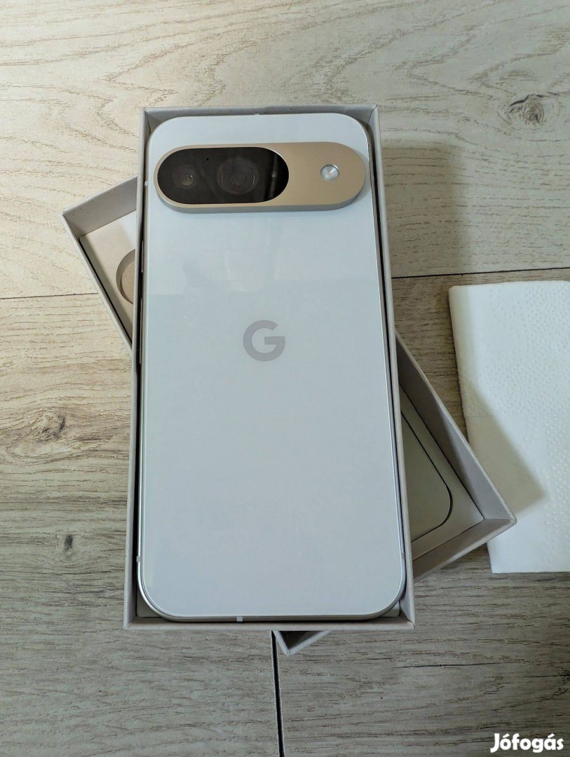 Újszerű Pixel 9 12GB/128GB , fehér , 12 hó gari