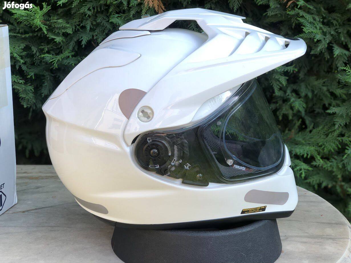 Újszerű Shoei Hornet ADV bukósisak L-es fényes fehér. Ingyen Foxpost!