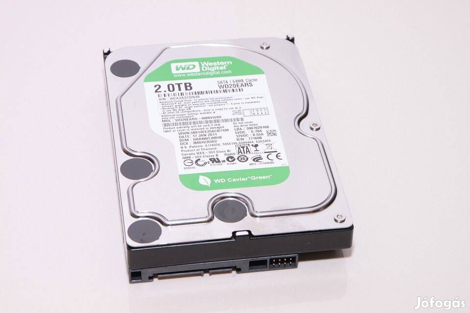 Újszerű WD 2TB merevlemez HDD WD20EARS eladó Miskolc