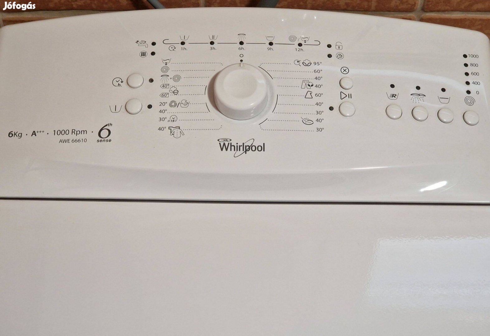 Újszerű Whirlpool felültöltős mosógép 6kg A+++ 1000 fordulat