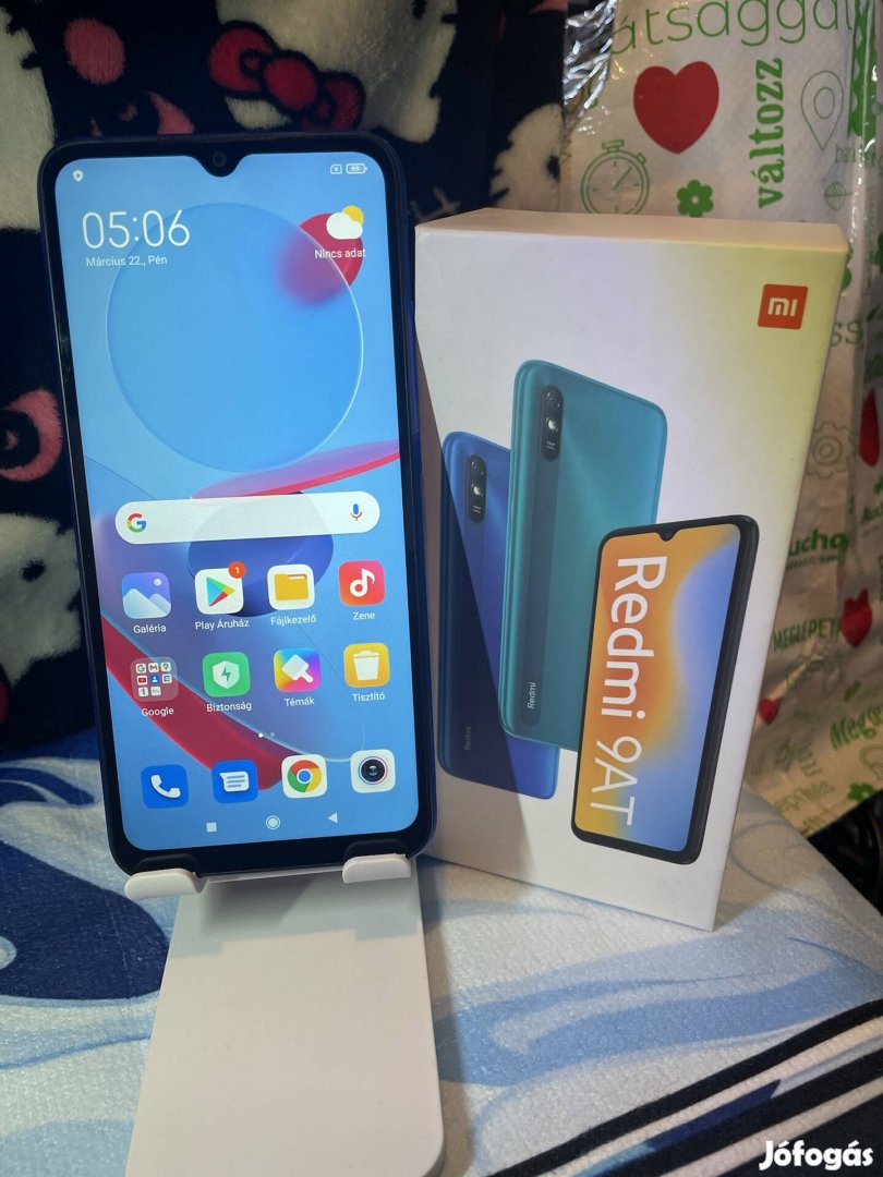 Újszerű Xiaomi Redmi 9AT Sky Blue Dual kártyafüggetlen dobozában