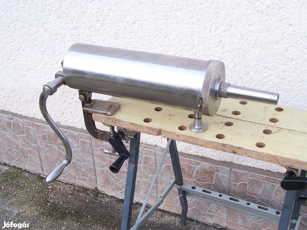 Újszerű! 3 literes saválló kolbásztöltő hurkatöltő kolbász