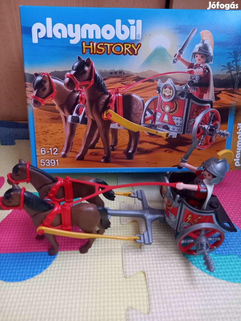 Újszerű! 5391 Playmobil History római kétlovas szekér , katona