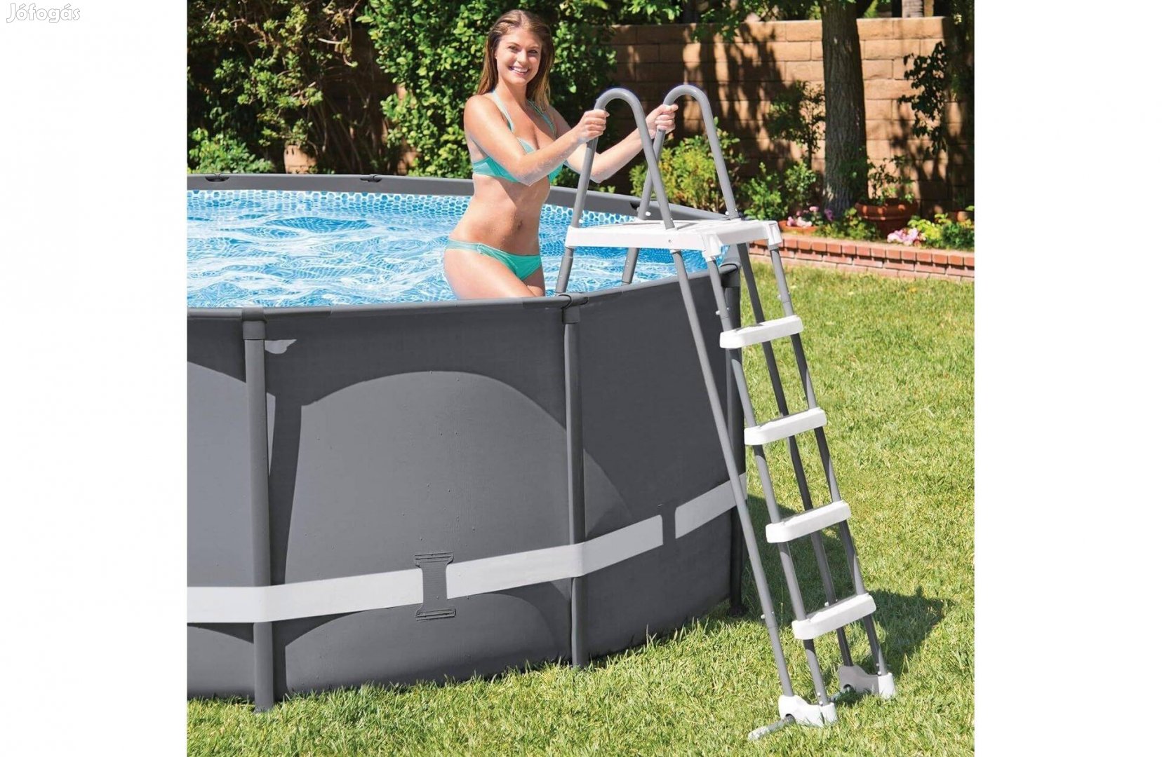 Újszerű! Félár! Intex 132 cm-es biztonsági medence létra