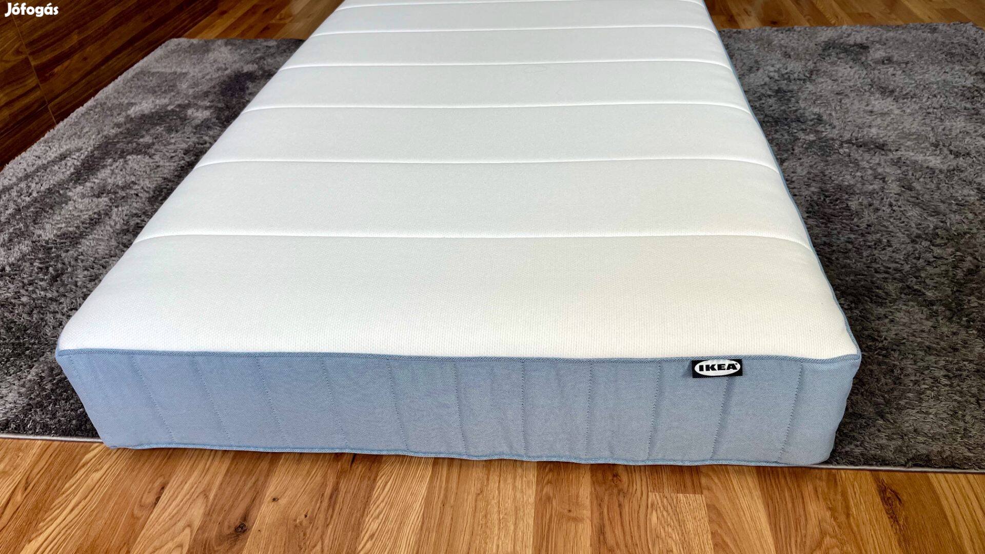 Újszerű! IKEA Vesteröy Zsákrugós matrac, kemény/világoskék, 90x200
