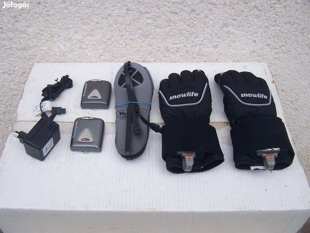 Újszerű!!! Harmadáron!!! Fűthető kesztyű és talpbetét Snowlife Thermiq