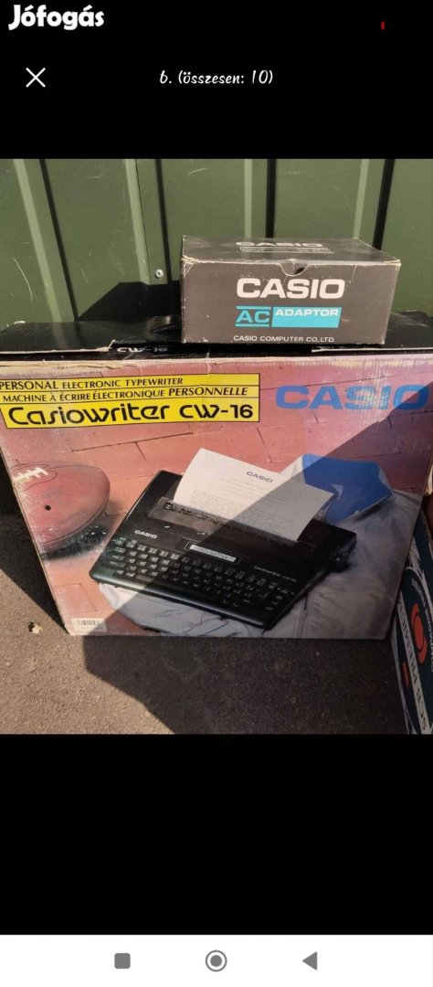 Újszerű állapotban lévő működő Casio elektromos írógép futárral