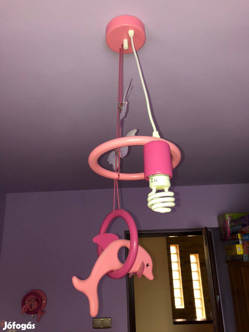 Újszerű delfines lámpa szett gyerekszobába (mennyezeti + fali)