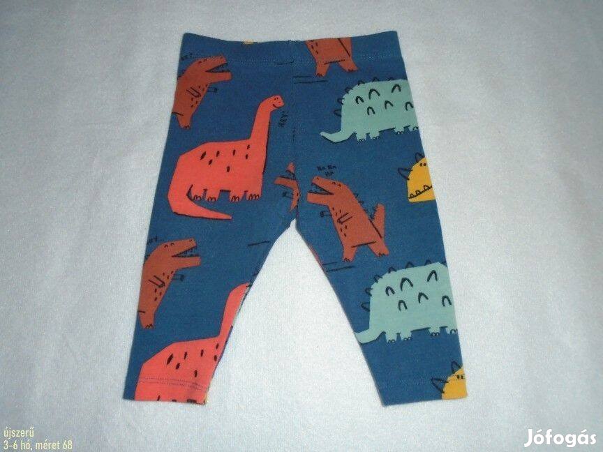 Újszerű dinó mintás kék leggings nadrág 3-6 hó méret 68 kék