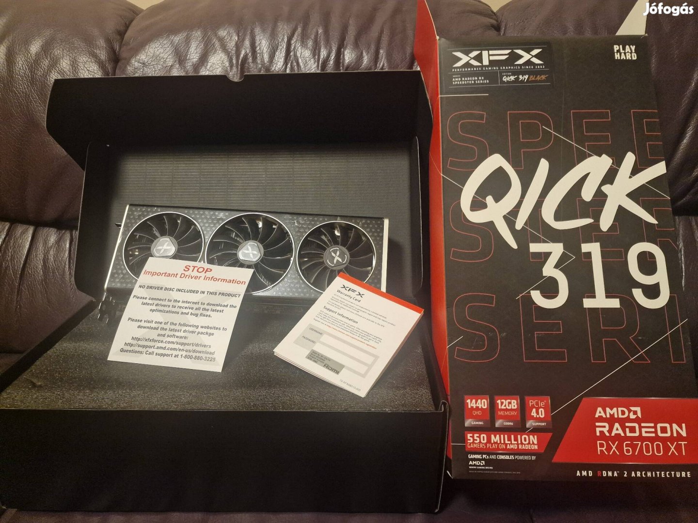 Újszerű fóliás Xfx Speedster Qick319 RX 6700 XT 12GB Gddr6