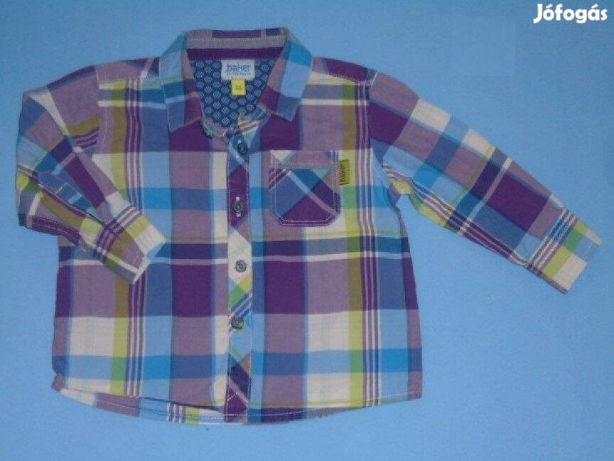Újszerű hosszú ujjú kockás ing 6-9 hó méret 74