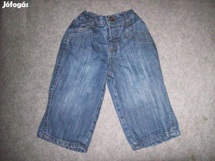 Újszerű kék és bélelt farmernadrág 6-9 hó méret 74