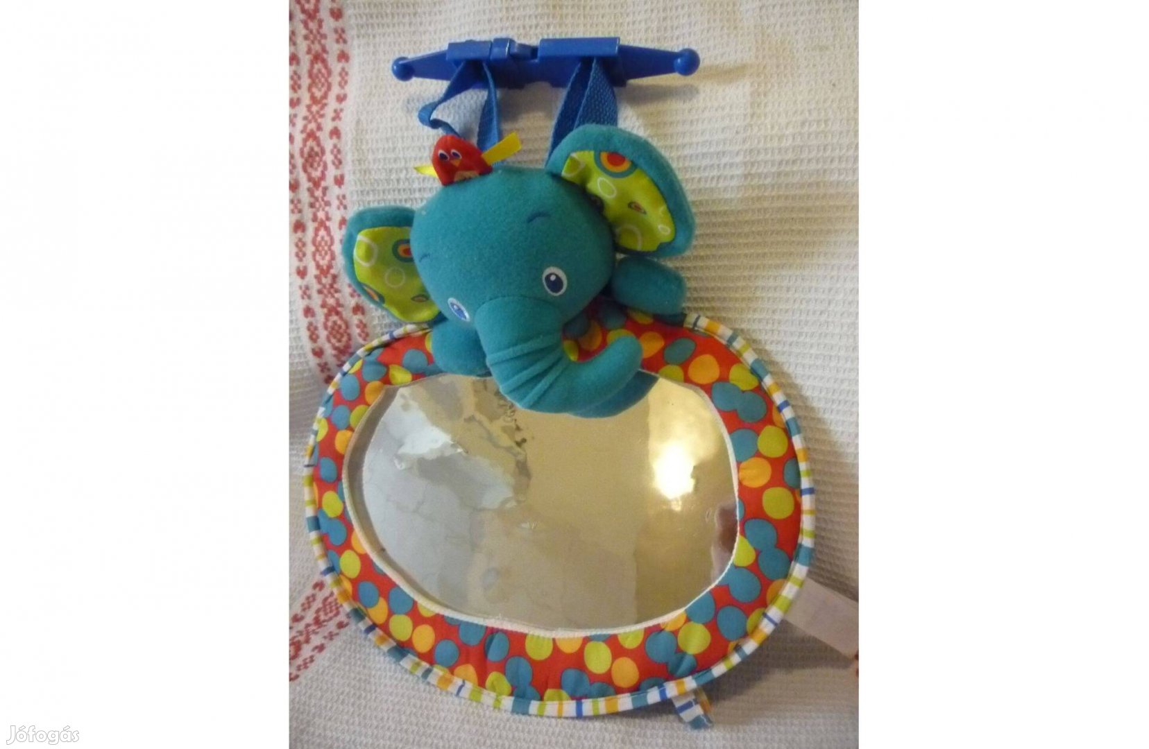 Újszerű kék színű elefántos fóliás tükör gyermekbútor