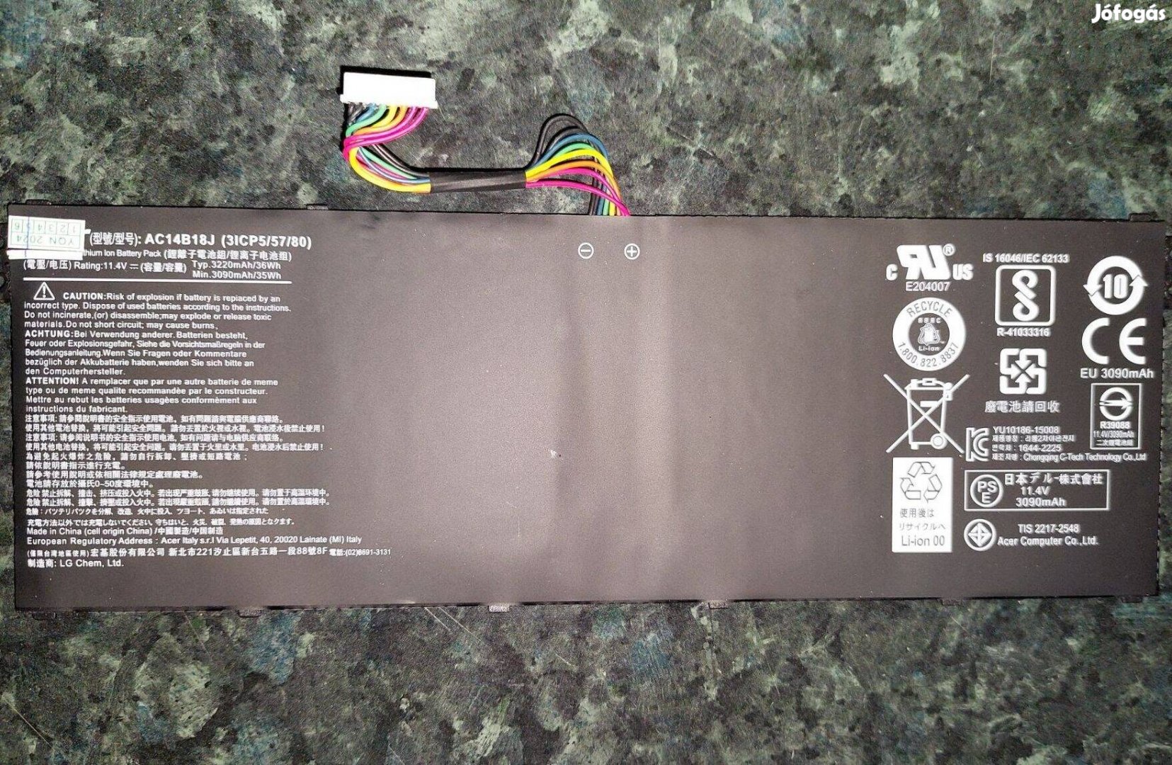 Újszerű laptop akkumulátor számlával - AC14B18J