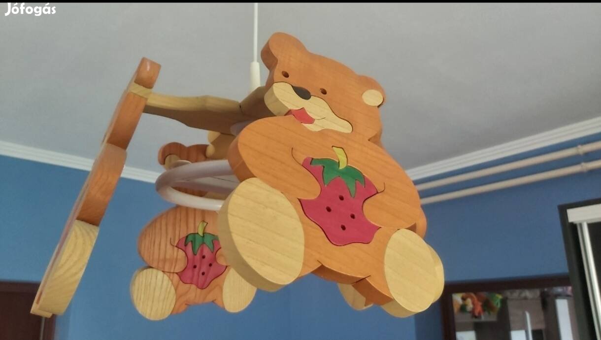 Újszerű macis 4 ágú csillár mennyezeti lámpa és falilámpa