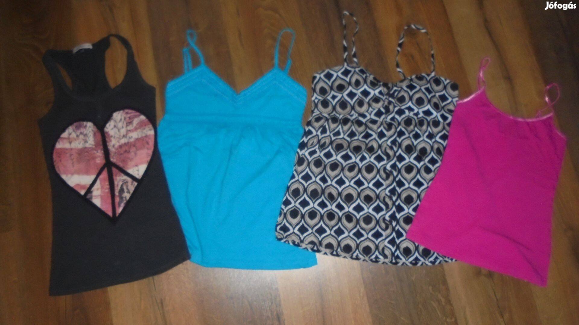 Újszerű női lányka vékony pántos ujjatlan top trikó XS - S