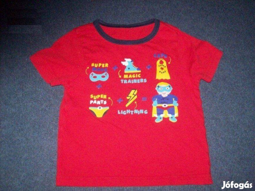 Újszerű szuperhős mintás piros póló 2-3 évesre (méret 98)