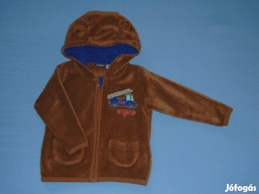 Újszerű tűzoltóautó mintás puha pulóver 9-12 hó méret 74 80