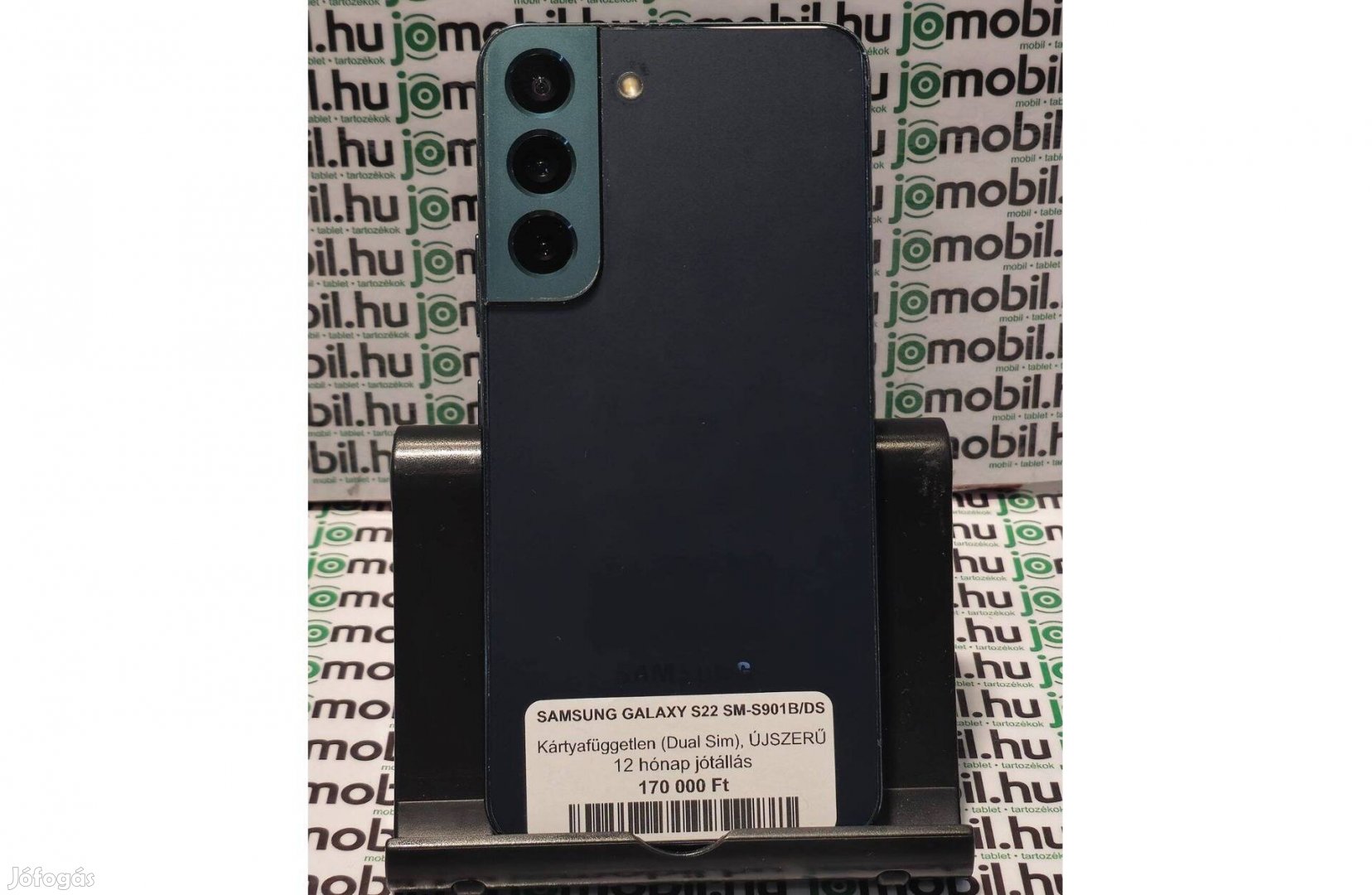 Újszeszű Samsung S22 5G 128GB sötét zöld színű dual simes mobiltelefon