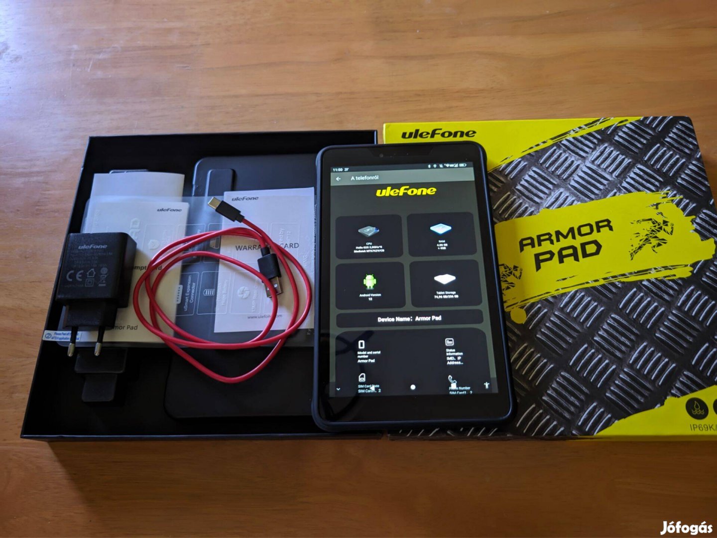 Ulefone Armor Pad Strapa Tablet SIM foglalattal, ujjlenyomat olvasóval