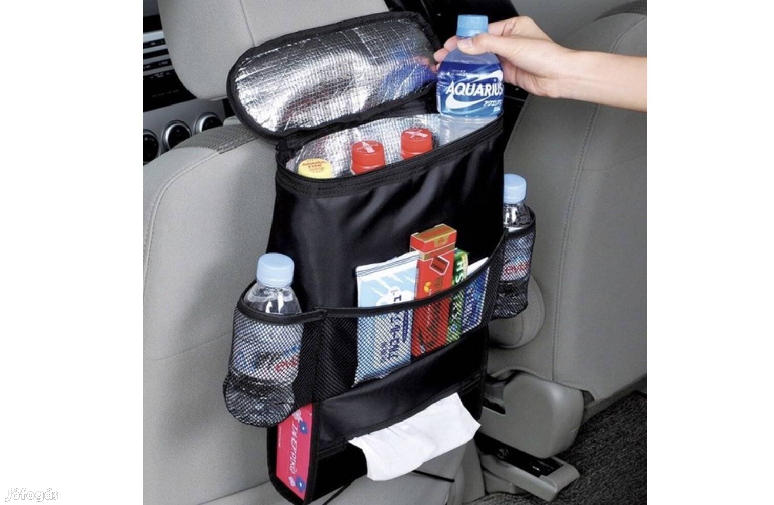 Ülés háttámlára rögzíthető akasztható autós 5 hálós zsebes rendszerező