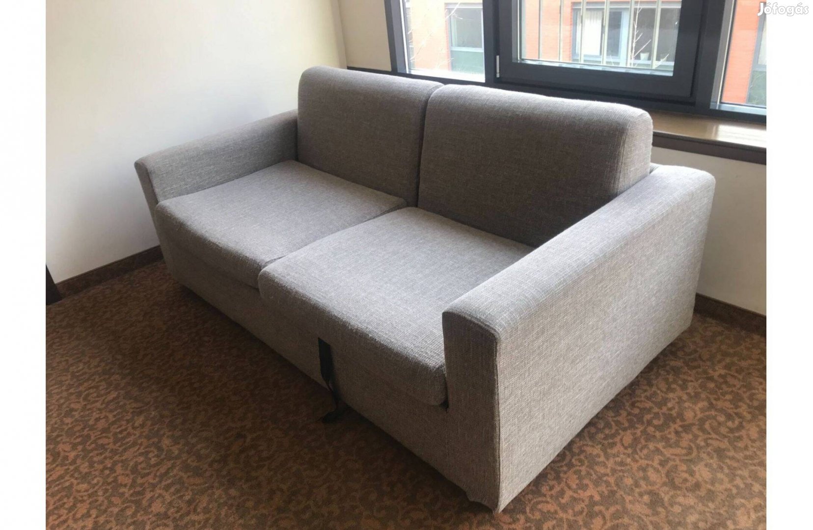 Ülőgarnitúra, kanapé, 2 személyes, bézs színű - használt irodabútor