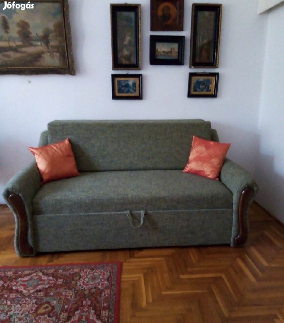 Ülőgarnitúra ágy nyitható zöldes színű eladó