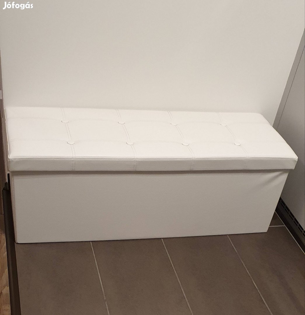 Ülőpad tárolóval (műbőr, 110×38×37,5), összehajtható