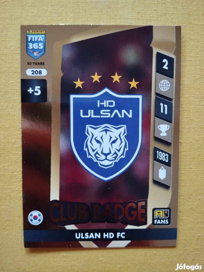 Ulsan FC FIFA 365 2025 Club badge csapatcímer focis kártya