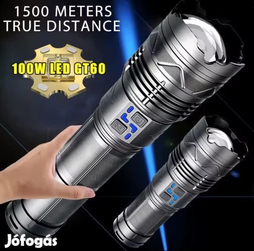 Ultra Erős Fényvető Lámpa + Powerbank 100W 1500m (R6046)