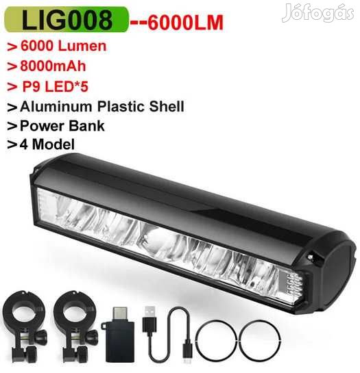 Ultra Erős Lámpa 6000Lumen 8000mAh  (5159)