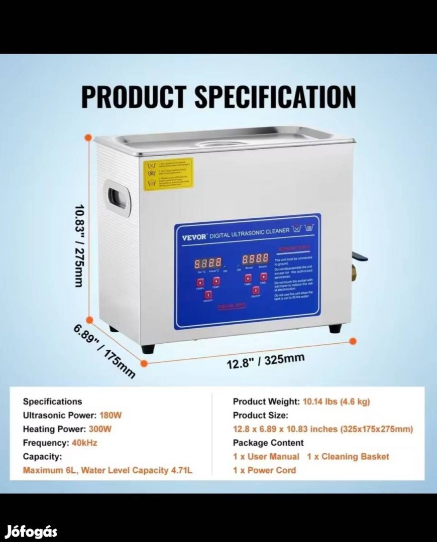 Ultrahangos mosó 10L