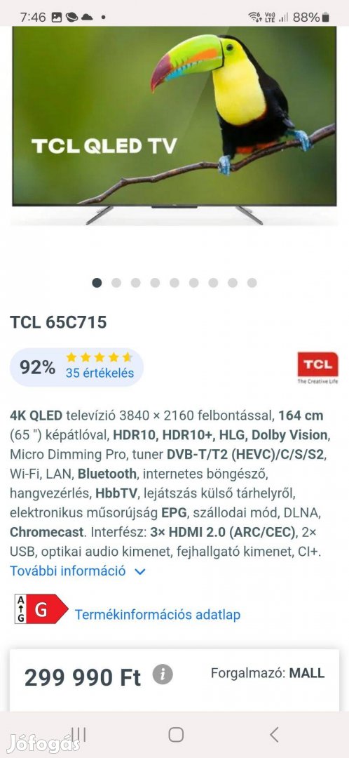 Ultraslim 4K Qled TV - TCL65C715