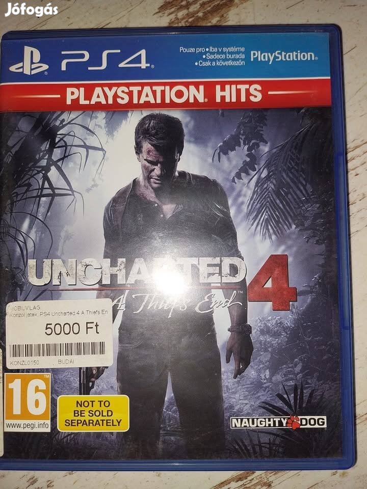 Uncharted 4 Playstation 4 játék jó állapotban