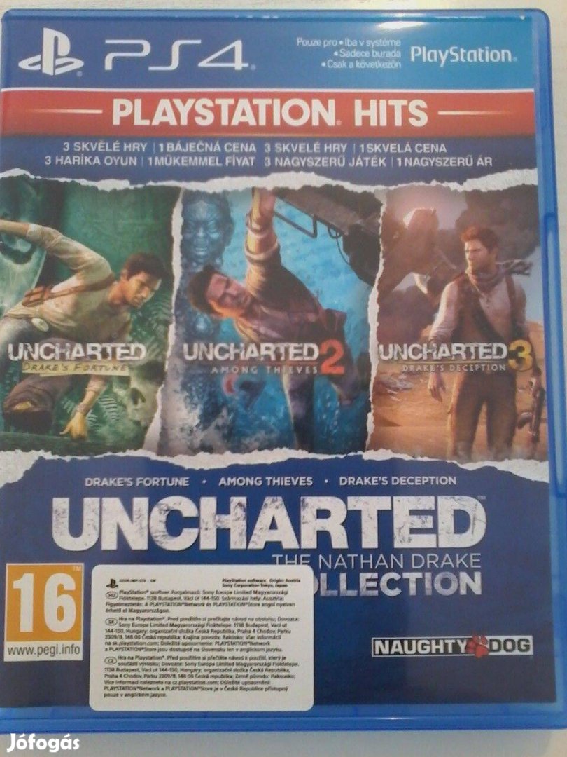 Uncharted collection(1.2.3. rész)PS 4 játék eladó.(nem postázom)