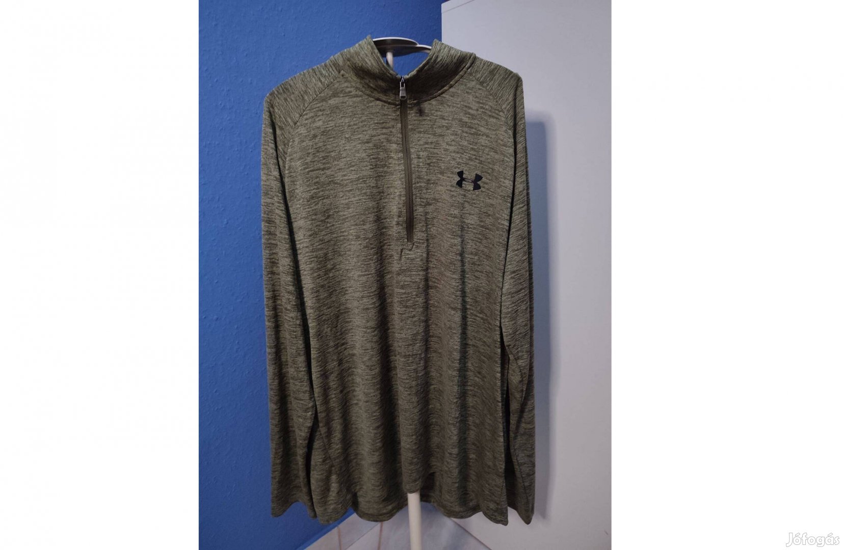 Under Armour cipzáras nyakú sötétzöld hosszú ujjú felső (L)