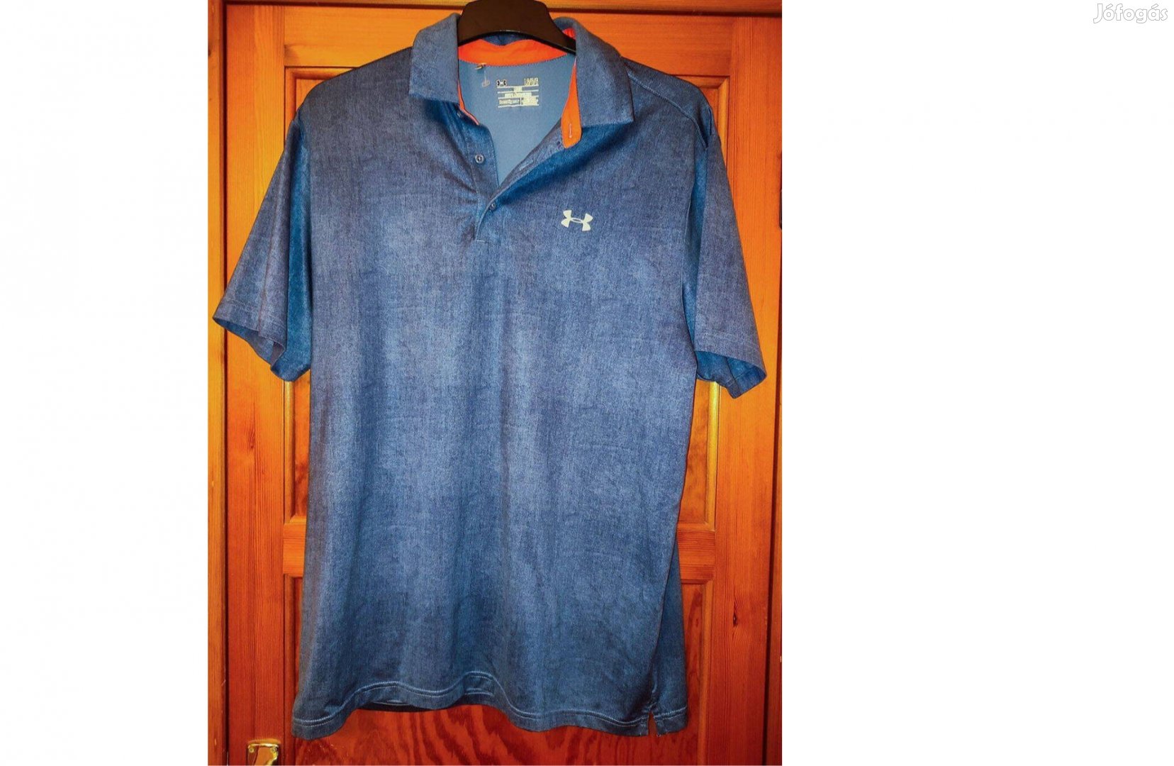 Under Armour eredeti L-es galléros kék famerhatású póló (87.)