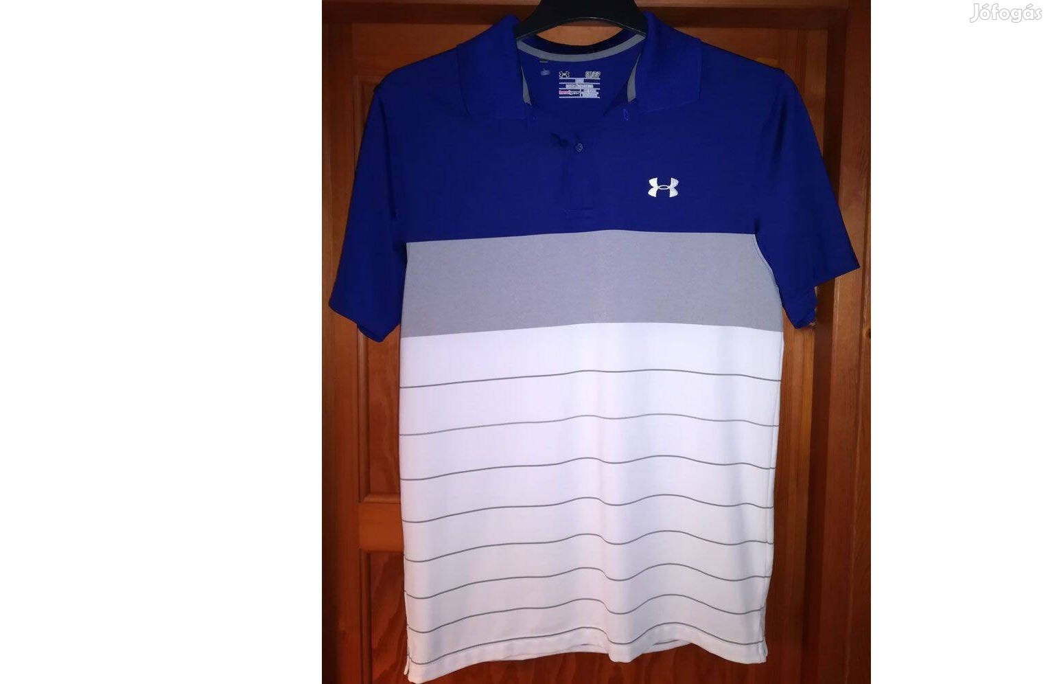 Under Armour kék fehér galléros S/M-es póló (07.)