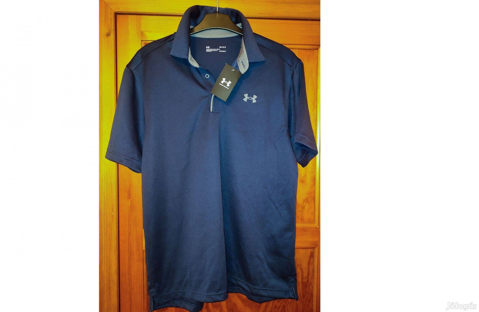 Under Armour sötétkék eredeti galléros új, címkés L-es póló
